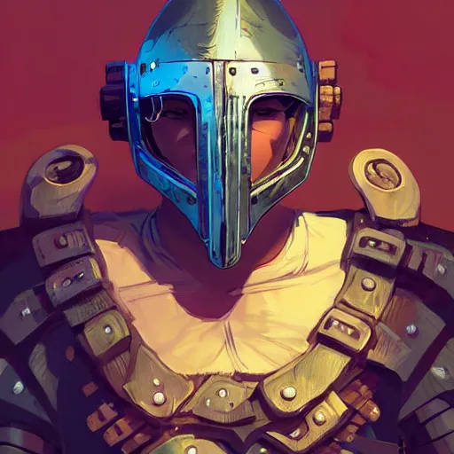 Image similar to cyberpunk viking helmet mask warrior goddess robot ninja fantasy, art gta 5 cover, official fanart behance hd artstation by jesper ejsing, by rhads, makoto shinkai and lois van baarle, ilya kuvshinov, ossdraws