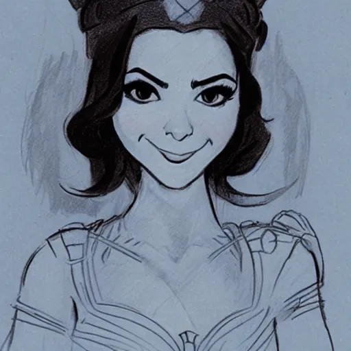 Image similar to milt kahl sketch of victoria justice as princess padme from star wars episode 3