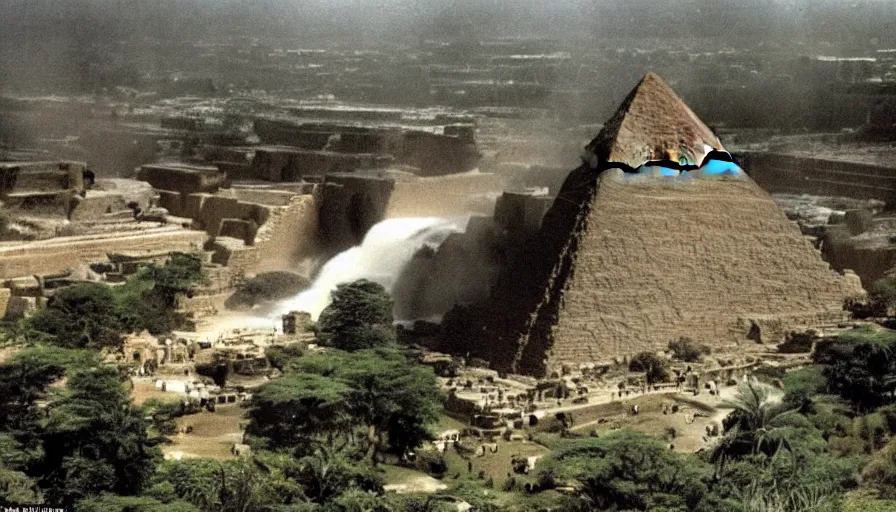 Image similar to waterfalls are flowing down the pyramids, archive photo, paradise