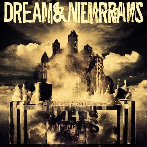 Prompt: dreams and nightmares, album art