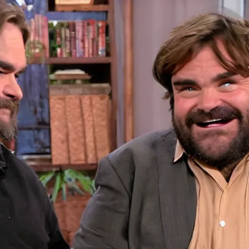 Image similar to jack black on between two ferns, zack galifinakis, found footage