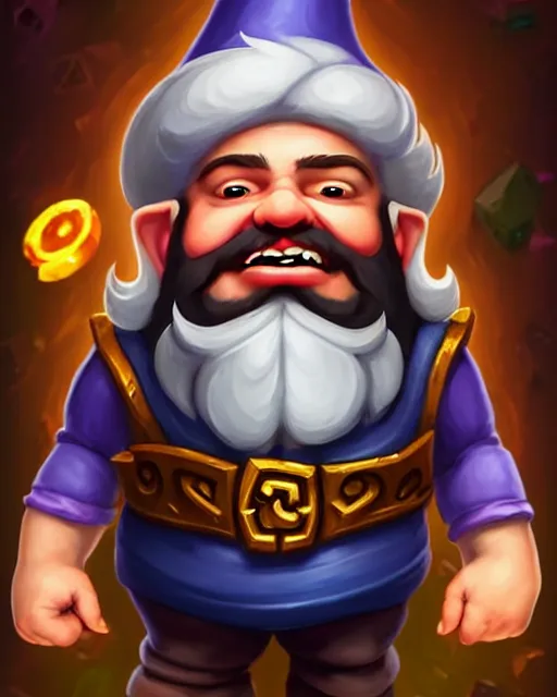 Prompt: perfectly - centered!! looking at the camera!!! full body portrait of a funny gnome, by hearthstone, masterclass art!!