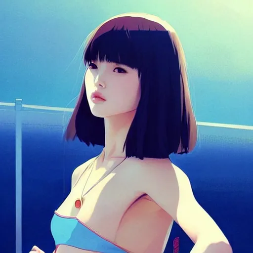 Image similar to a beautiful young japanese natalie portman alluring instagram model in crop top, by guweiz and wlop and ilya kuvshinov and artgerm and makoto shinkai and studio ghibli, symmetrical eyes, aesthetic, gorgeous, stunning, alluring, attractive, artstation, deviantart, pinterest, digital art