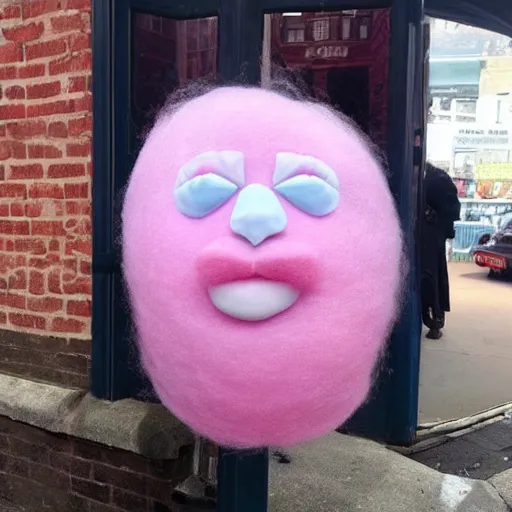 Prompt: cotton candy that looks like boris johnson