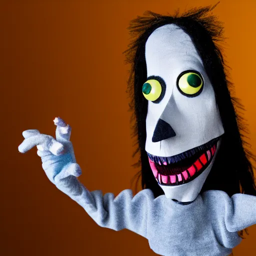 Image similar to scary puppet, 4 k, in the style of tim burton