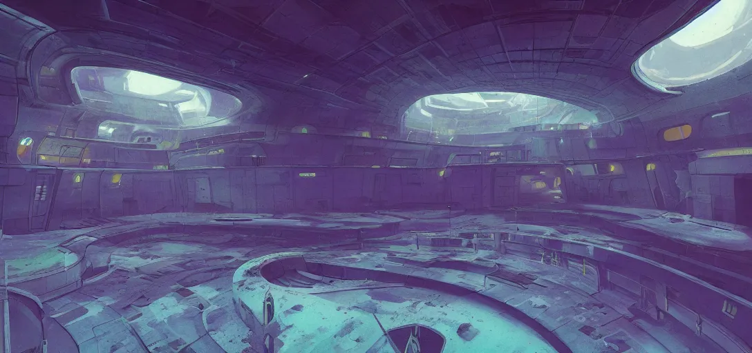 Image similar to interior of a futuristic abandoned underwater laboratory, sci - fi, digital art by beeple, simon stalenhag and paul chadeisson