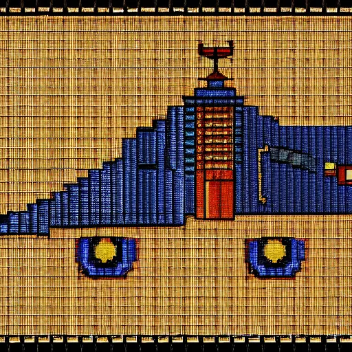 Prompt: pixel art of an ancient egypt spaceship