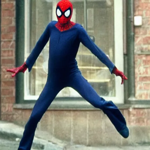 Prompt: Mr bean as Spiderman