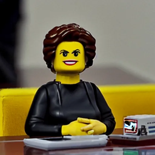 Prompt: dilma rousseff as a lego figure