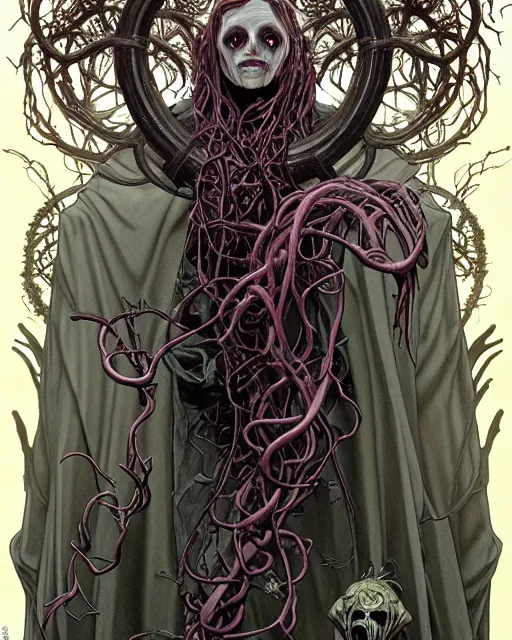 Image similar to the platonic ideal of flowers and roots of cletus kasady ultimate carnage dementor doctor doom gorgon chtulu nazgul, medusa detailed, intricate, hyperrealism, intense, scary, decay, dmt, art by brock hofer and artgerm and greg rutkowski and alphonse mucha