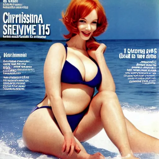 Image similar to Christina Hendricks on the cover of swimsuit illustrated 1965