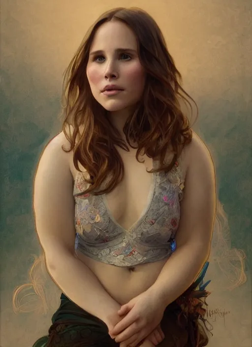 Prompt: beautiful portrait of fat chubby chonky jiggly thick kristen bell, soft features, by magali villeneuve and greg rutkowski and artgerm and alphonse mucha and jeremy lipkin and rob hay, intricate, elegant, highly detailed, photorealistic, trending on artstation, trending on cgsociety, 8 k, sharp focus