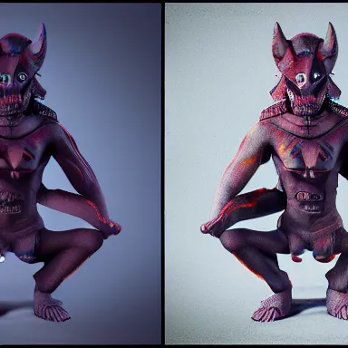 Image similar to zen devil, adhd psychonautistic tra'de : v'r, digital painting, octane render, highly detailed