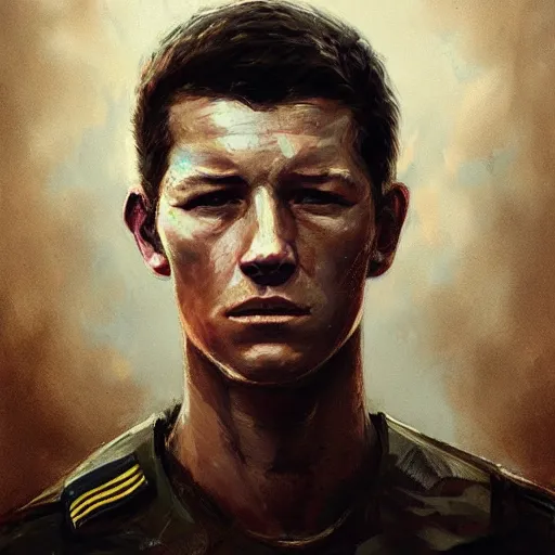 Image similar to portrait of a man by greg rutkowski, tye sheridan as a colonial marine, from aliens franchise, he is about 2 0 years old, military composure, highly detailed portrait, digital painting, artstation, concept art, smooth, sharp foccus ilustration, artstation hq