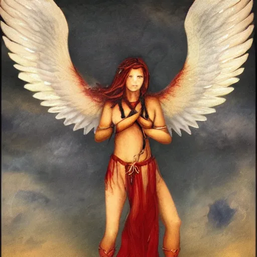 Prompt: angelic ((demonic)) warrior