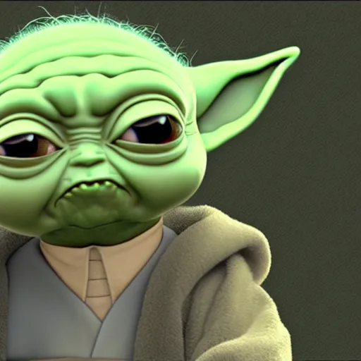 Image similar to Baby Yoda Rick in Rick and morty digital art 4k detailed super realistic