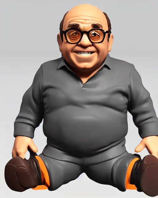 Prompt: full body 3 d render of danny devito as a funko pop, studio lighting, white background, blender, trending on artstation, 8 k, highly detailed