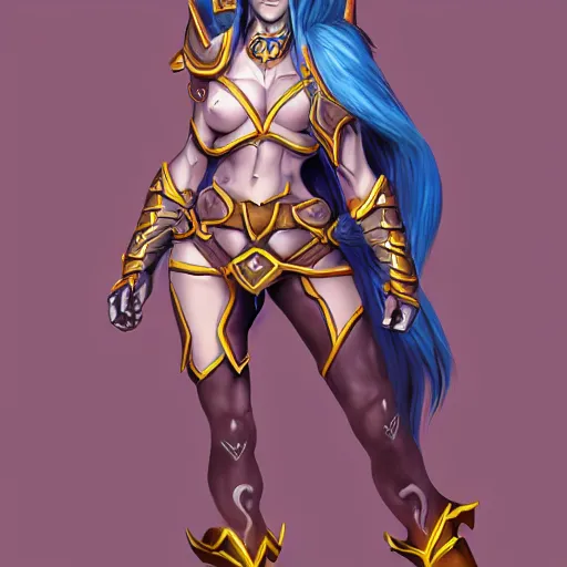 Image similar to world of warcraft, female Draenei warrior, trending on artstation, character concept, portrait