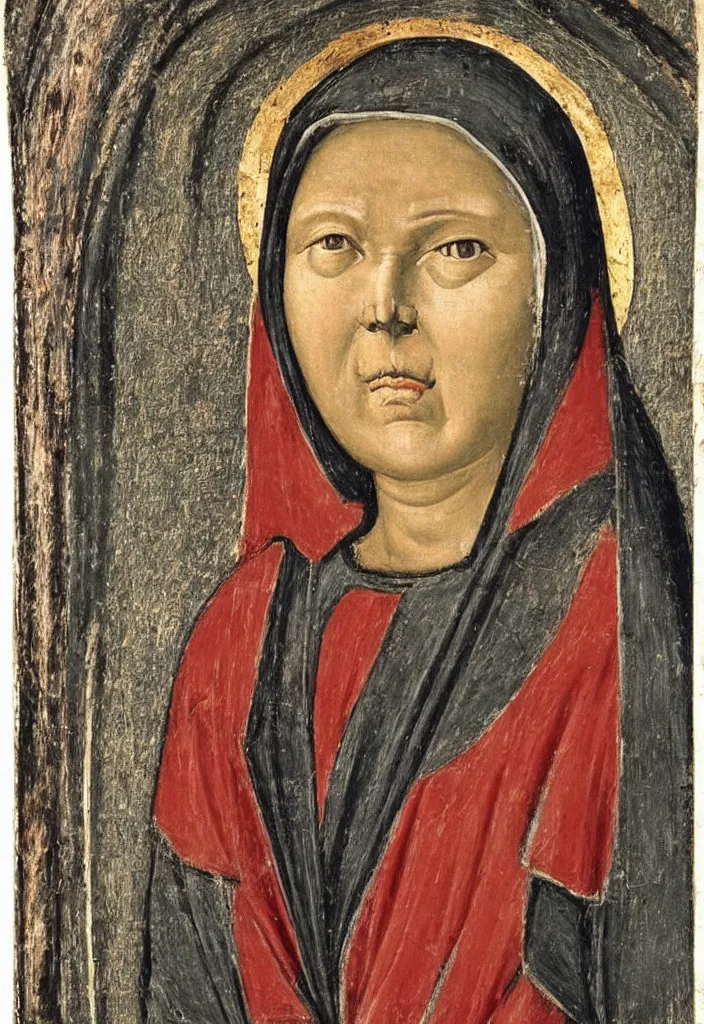 Prompt: saint mary mackillop by Duccio, circa 1285