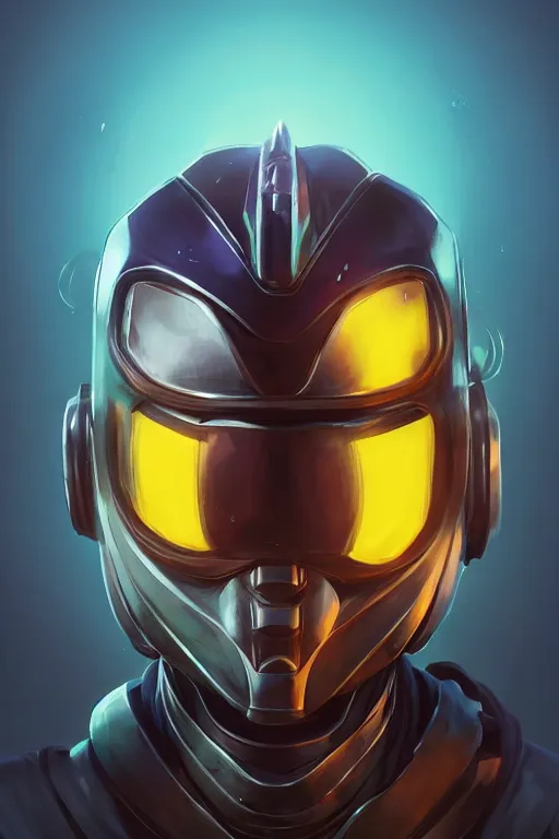 Image similar to epic mask helmet robot ninja portrait stylized as fornite style game design fanart by concept artist gervasio canda, behance hd by jesper ejsing, by rhads, makoto shinkai and lois van baarle, ilya kuvshinov, rossdraws global illumination radiating a glowing aura global illumination ray tracing hdr render in unreal engine 5