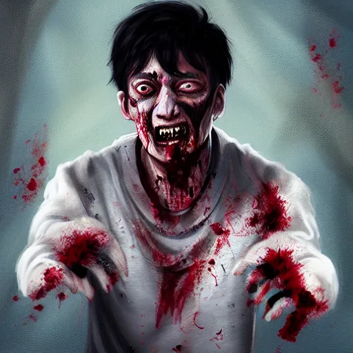 Prompt: a zombie Jackie Chan by WLOP, dark fantasy, trending on artstation