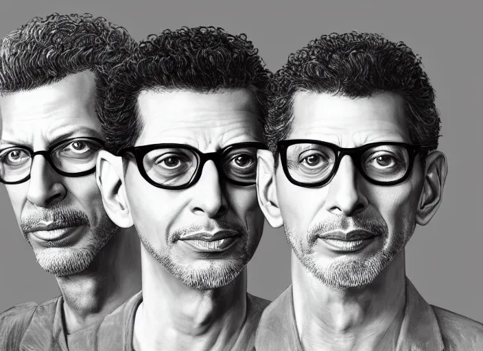 Prompt: a highly detailed beautiful portrait of jeff goldblum, james gurney, james jean