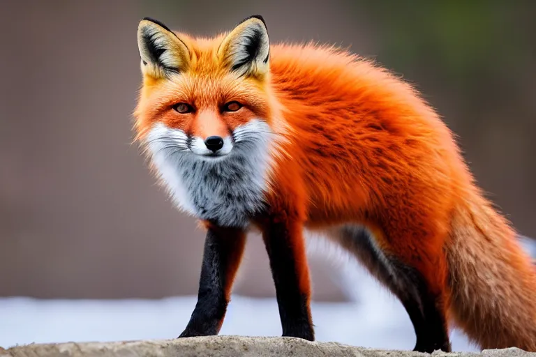 Prompt: a red fox fursona in real life, photo, 4K