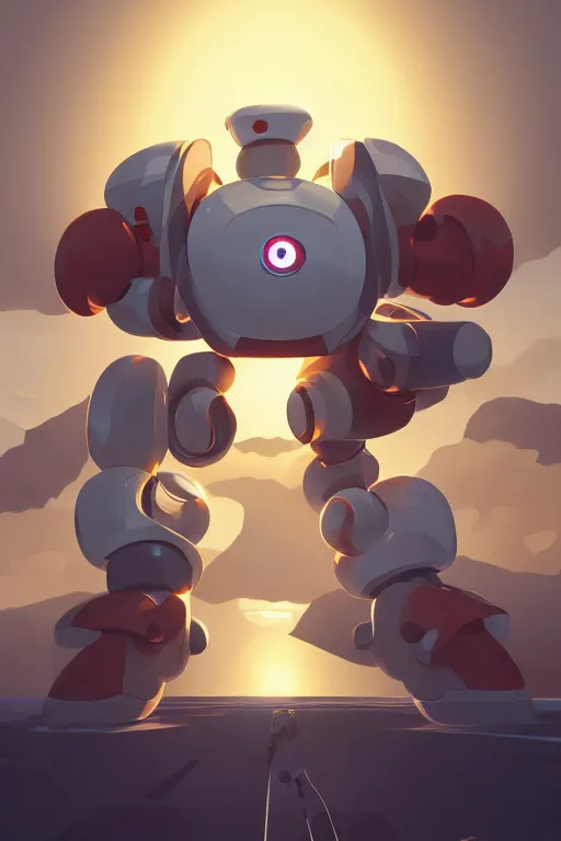 Image similar to metabots medabots medarotto medarot robot minimalist comics, behance hd by jesper ejsing, by rhads, makoto shinkai and lois van baarle, ilya kuvshinov, rossdraws global illumination ray tracing hdr radiating a glowing aura