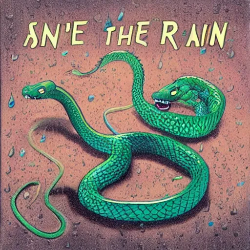 Image similar to a snake stars in singing i'm the rain album cover,