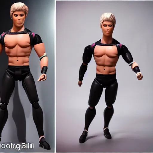 Image similar to muscular buff life sized ken doll also as a male android