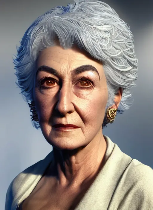 Prompt: highly detailed portrait of bea arthur, unreal engine, fantasy art by simon bisley, global illumination, radiant light, detailed and intricate environment