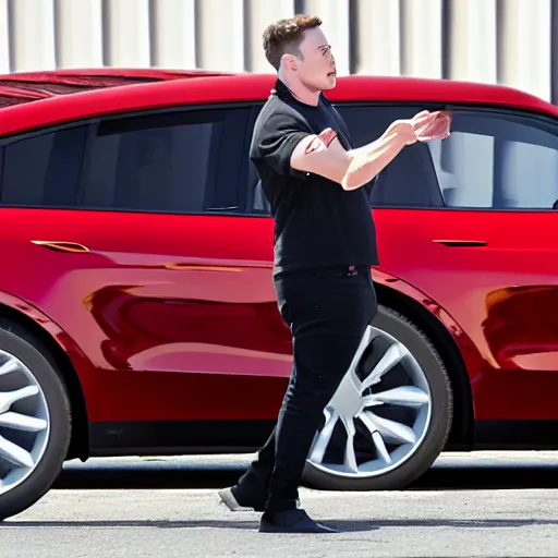 Image similar to side profile of elon musk screaming