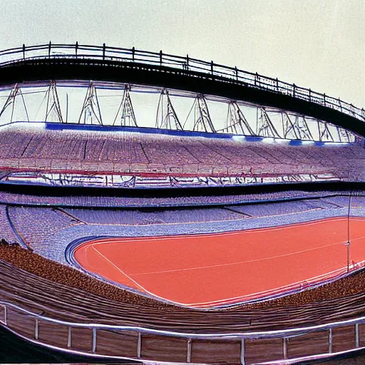 Image similar to olympic stadium, montreal, 1 9 7 6, digital art