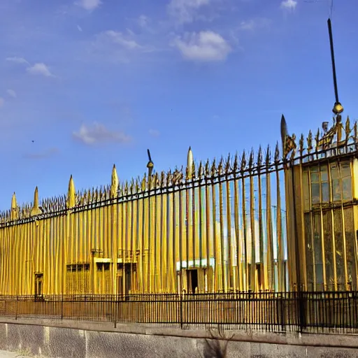 Image similar to A golden penitentiary building