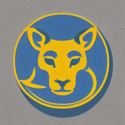 Image similar to blue and yellow icon of a cougar