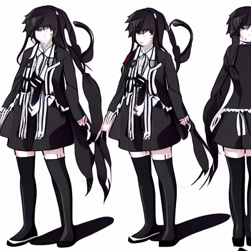 Image similar to concept art for a new danganronpa character, danganronpa style, highly detailed