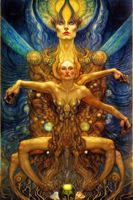 Image similar to Divine Chaos Engine by Karol Bak, Jean Delville, William Blake, Gustav Klimt, and Vincent Van Gogh, symbolist, visionary