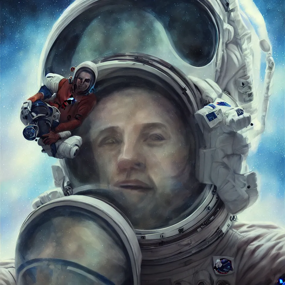 Prompt: portrait of an astronaut by ben templesmith, portrait, cinematic, epic composition, digital painting, digital art, masterpiece