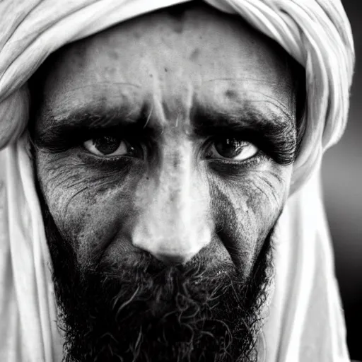 Image similar to vince mahon as a member of the taliban, war photo, close up, gritty, award winning photo, 8 k extreme detail, sharp focus,