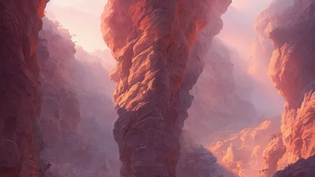 Image similar to an ancient arid prehistoric canyon, by sylvain sarrailh, rossdraws, ambient light, ultra detailed, fantasy artwork, 8 k, volumetric lighting, trending on artstation, award winning, beautiful scenery, very very very very very very very beautiful.