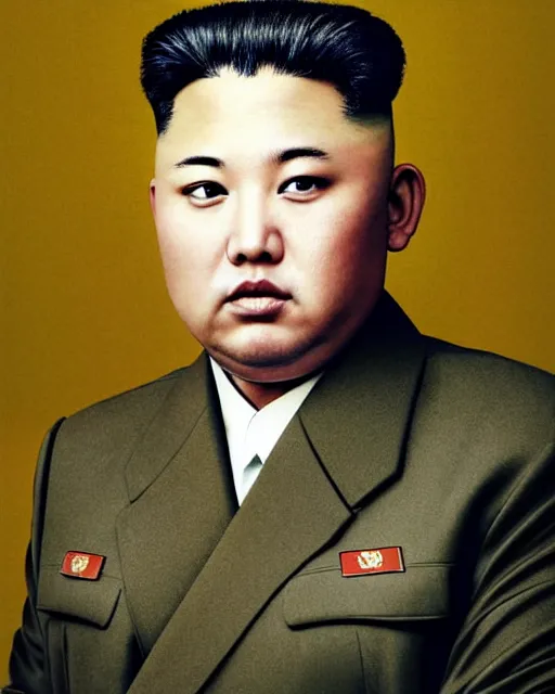 Image similar to portrait photo of kim jong un kardashian taken by annie leibovitz