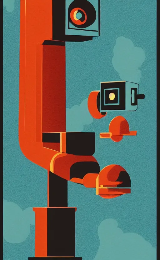 Image similar to illustration with privacy under surveillance, an art deco painting by tom whalen, trending on behance, art deco, digital illustration, storybook illustration, grainy texture, flat shading, vector art, airbrush, pastel, watercolor, poster