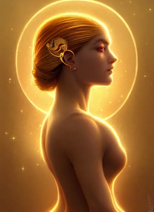 Image similar to a beautiful cinematic female sand goddess, glow golden tatto, galatic shamen with Quantum energy fantasy, fantasy magic, undercut hairstyle, dark light night, intricate, elegant, sharp focus, illustration, highly detailed, digital painting, concept art, matte, art by WLOP and Artgerm and Greg Rutkowski and Alphonse Mucha, masterpiece