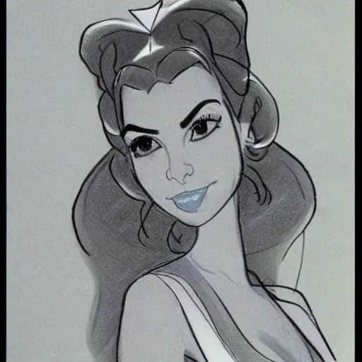 Image similar to milt kahl sketch of victoria justice as princess padme from star wars episode 3