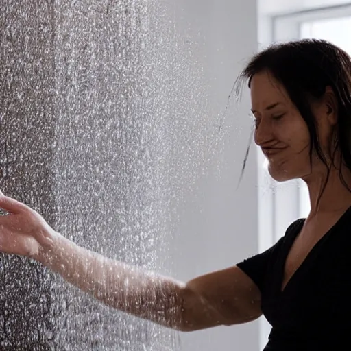 Image similar to a woman showering under laminar flow
