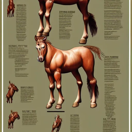 Image similar to centaur centaur centaur anatomy reference sheet, 8k, very detailed.