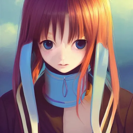 Image similar to profile shot of rimuru tempest looking forward, sky blue hair, straight hair, pretty, long bangs, gold amber eyes, black jacket with white stripes and a high frilly collar, highly detailed, unreal engine 5, digital painting, concept art, cinematic, wlop | artgerm, pixiv, ilya kuvshinov, greg rutkowski