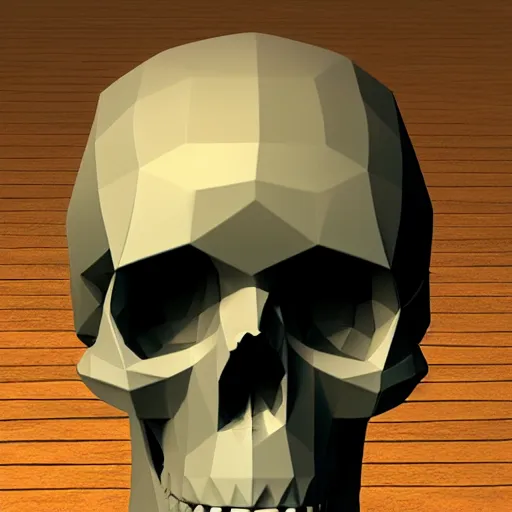 Image similar to 3d low-poly model skull