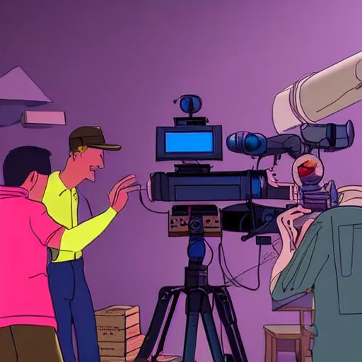 Prompt: a award winning closeup photo of a stopmotion animation filming set of bojack horseman