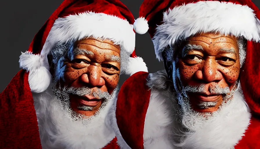 Image similar to Morgan Freeman is Santa Claus, hyperdetailed, artstation, cgsociety, 8k